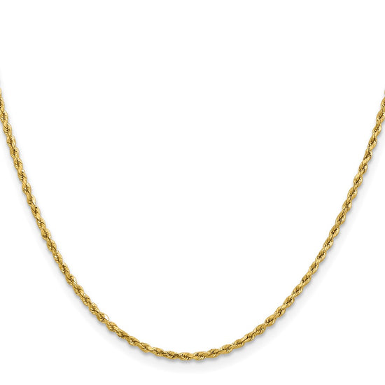14k 1.8mm Lightweight D/C Rope with Lobster Clasp Chain