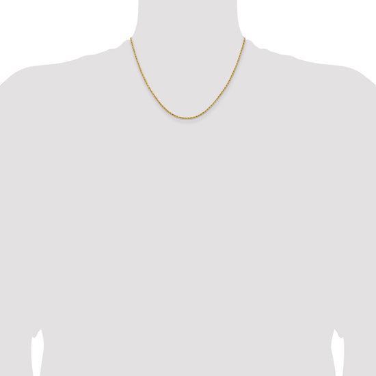 14k 1.8mm Lightweight D/C Rope with Lobster Clasp Chain