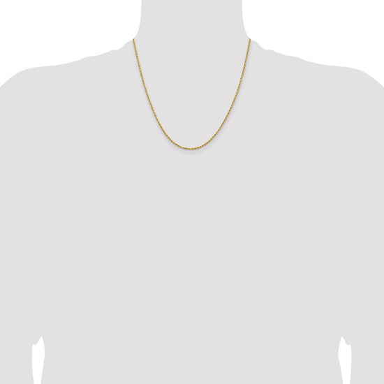 14k 1.8mm Lightweight D/C Rope with Lobster Clasp Chain