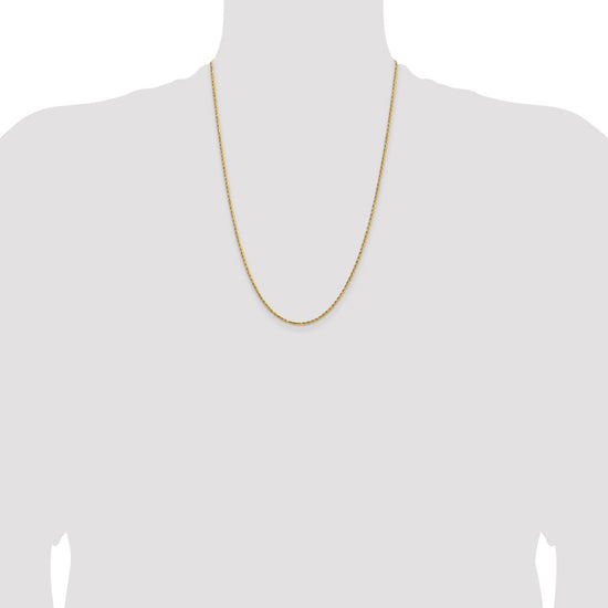 14k 1.8mm Lightweight D/C Rope with Lobster Clasp Chain