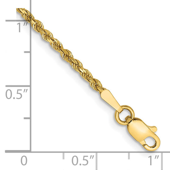 Gold (10K & 14K) Diamond-Cut Rope Chain — 1.75 mm