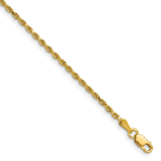 Gold (10K & 14K) Diamond-Cut Rope Chain — 1.75 mm