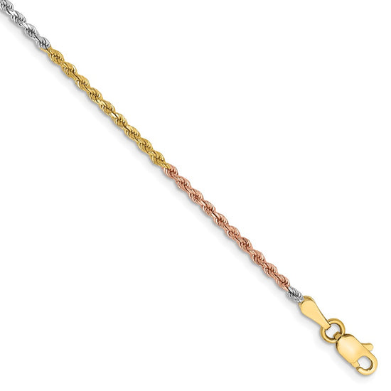 Gold (10K & 14K) Diamond-Cut Rope Chain — 1.75 mm