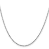 14k White Gold 1.8mm Lightweight D/C Rope with Lobster Clasp Chain