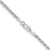 14k White Gold 2mm Lightweight D/C Rope with Lobster Clasp Chain