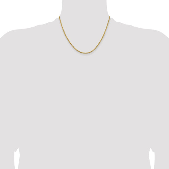14k 2.3mm Lightweight D/C Rope with Lobster Clasp Chain