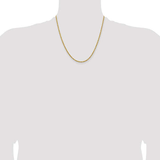 14k 2.3mm Lightweight D/C Rope with Lobster Clasp Chain