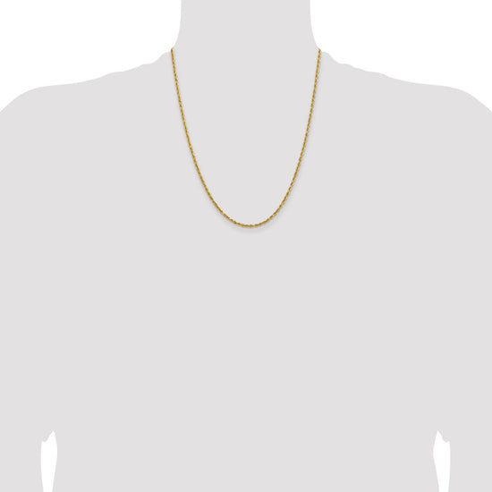 14k 2.3mm Lightweight D/C Rope with Lobster Clasp Chain