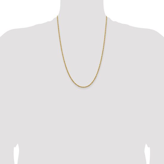 14k 2.3mm Lightweight D/C Rope with Lobster Clasp Chain
