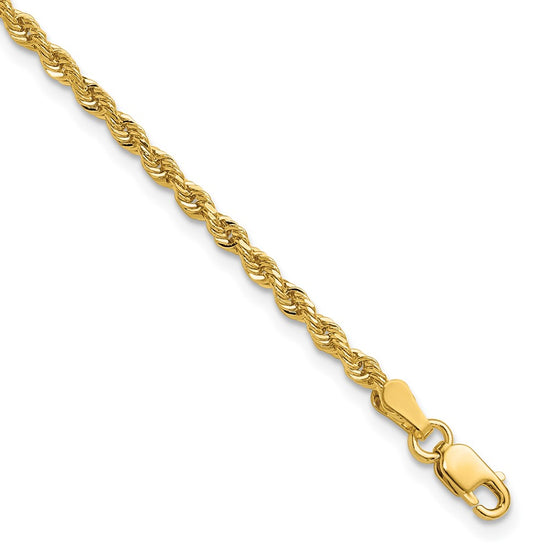 Gold (10K & 14K) Diamond-Cut Rope Chain — 2.25 mm