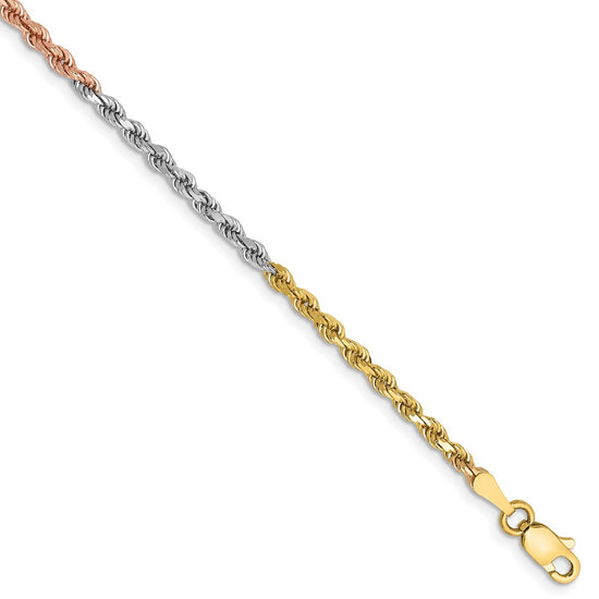 Gold (10K & 14K) Diamond-Cut Rope Chain — 2.5 mm