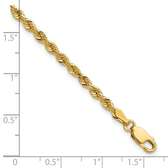 Gold (10K & 14K) Diamond-Cut Rope Chain — 3 mm
