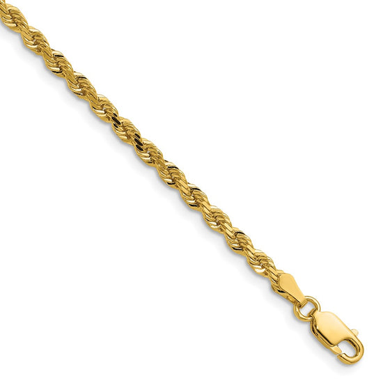 Gold (10K & 14K) Diamond-Cut Rope Chain — 3 mm
