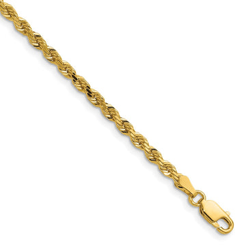 Gold (10K & 14K) Diamond-Cut Rope Chain — 3 mm