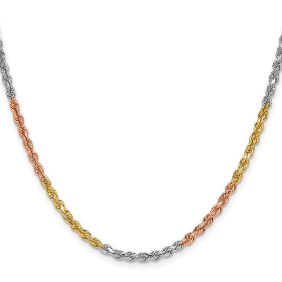 Gold (10K & 14K) Diamond-Cut Rope Chain — 3 mm