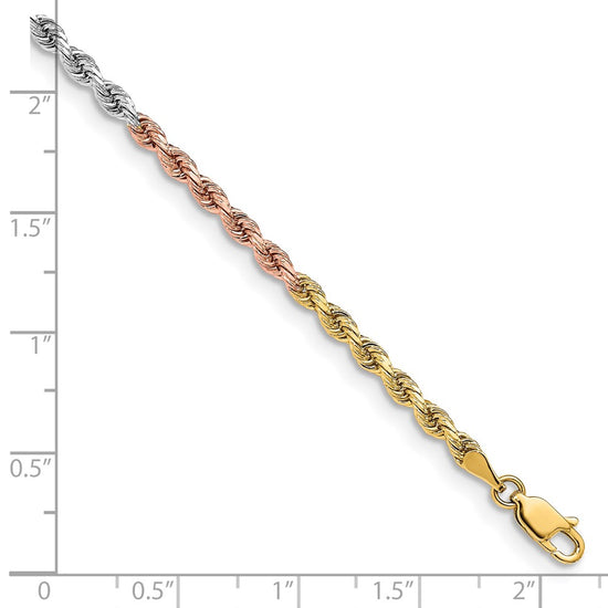 Gold (10K & 14K) Diamond-Cut Rope Chain — 3 mm