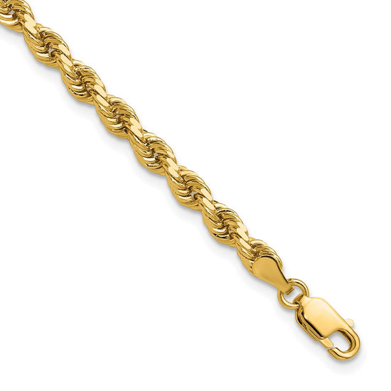 Gold (10K & 14K) Diamond-Cut Rope Chain — 4 mm