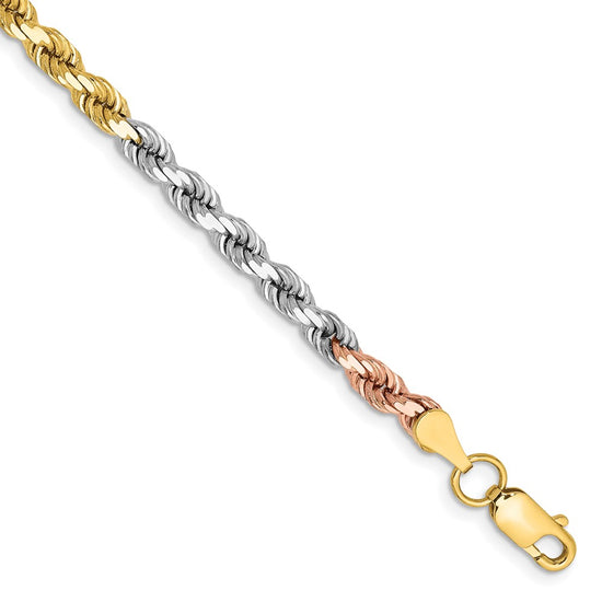 Gold (10K & 14K) Diamond-Cut Rope Chain — 4 mm