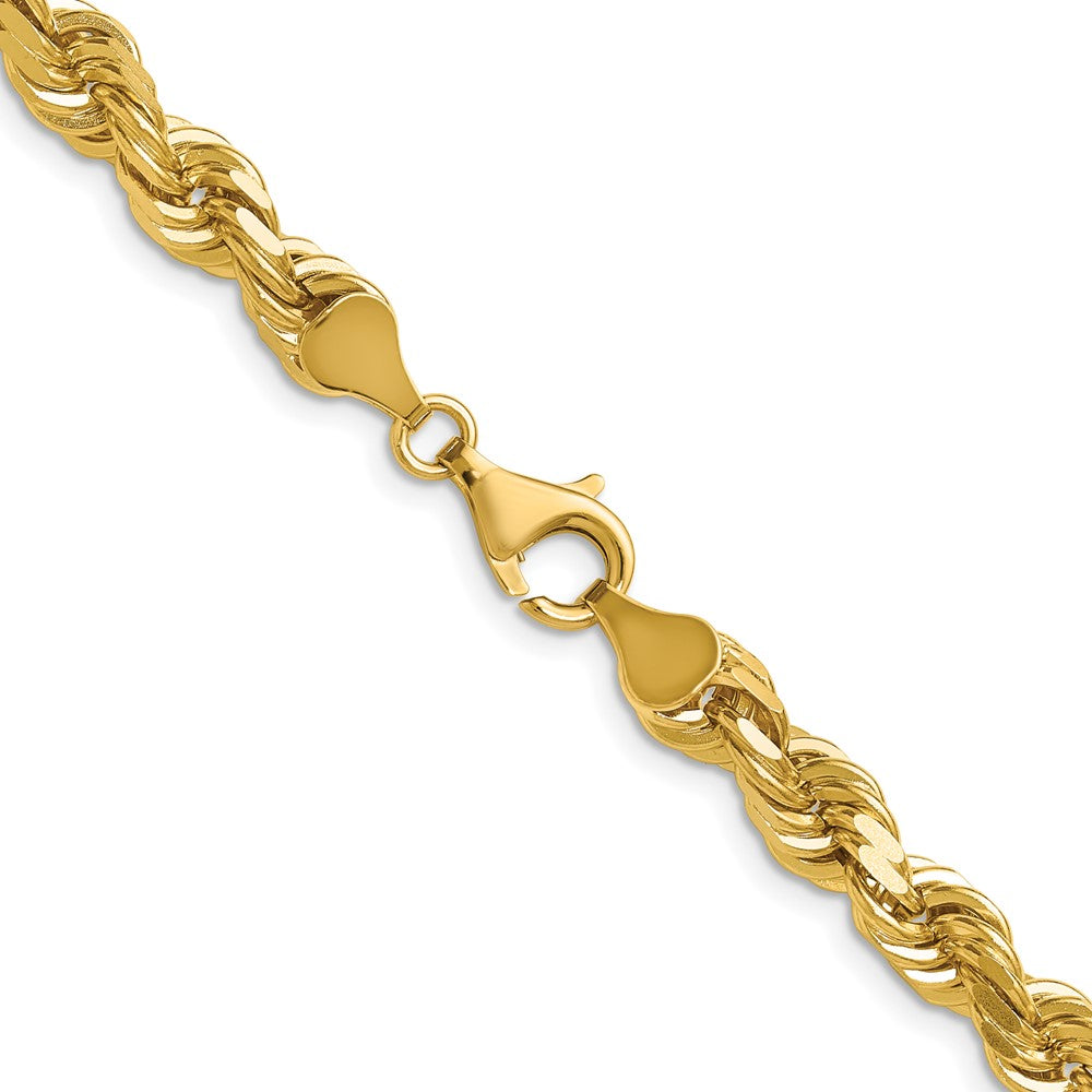 Gold (10K & 14K) Diamond-Cut Rope Chain — 6.5 mm
