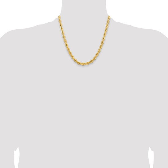 Gold (10K & 14K) Diamond-Cut Rope Chain — 6.5 mm
