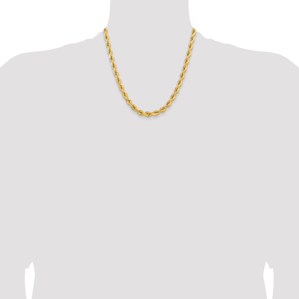 Gold (10K & 14K) Diamond-Cut Rope Chain — 6.5 mm