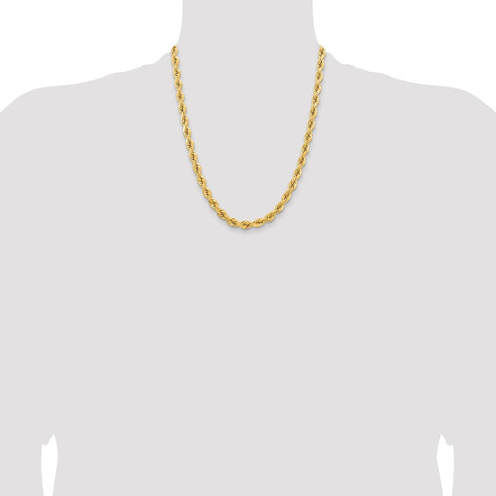 Gold (10K & 14K) Diamond-Cut Rope Chain — 6.5 mm