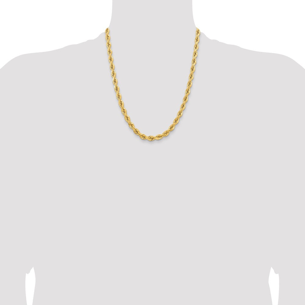 Gold (10K & 14K) Diamond-Cut Rope Chain — 6.5 mm