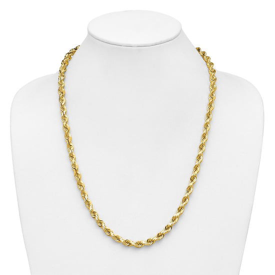 Gold (10K & 14K) Diamond-Cut Rope Chain — 6.5 mm