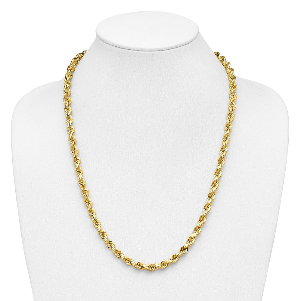 Gold (10K & 14K) Diamond-Cut Rope Chain — 6.5 mm