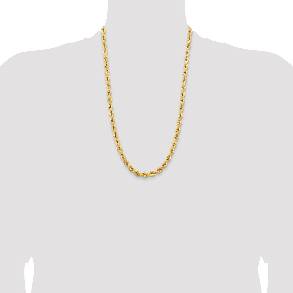 Gold (10K & 14K) Diamond-Cut Rope Chain — 6.5 mm
