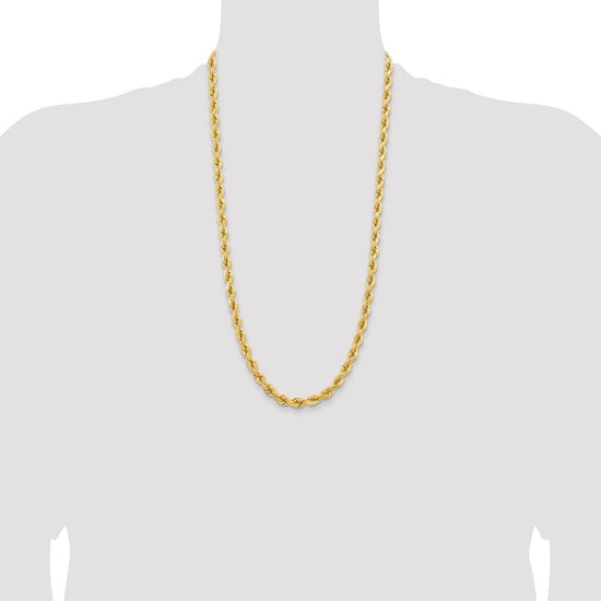 Gold (10K & 14K) Diamond-Cut Rope Chain — 6.5 mm