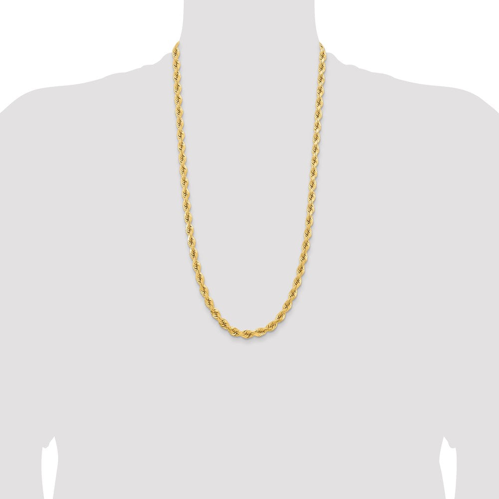 Gold (10K & 14K) Diamond-Cut Rope Chain — 6.5 mm