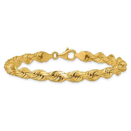 Gold (10K & 14K) Diamond-Cut Rope Chain — 6.5 mm
