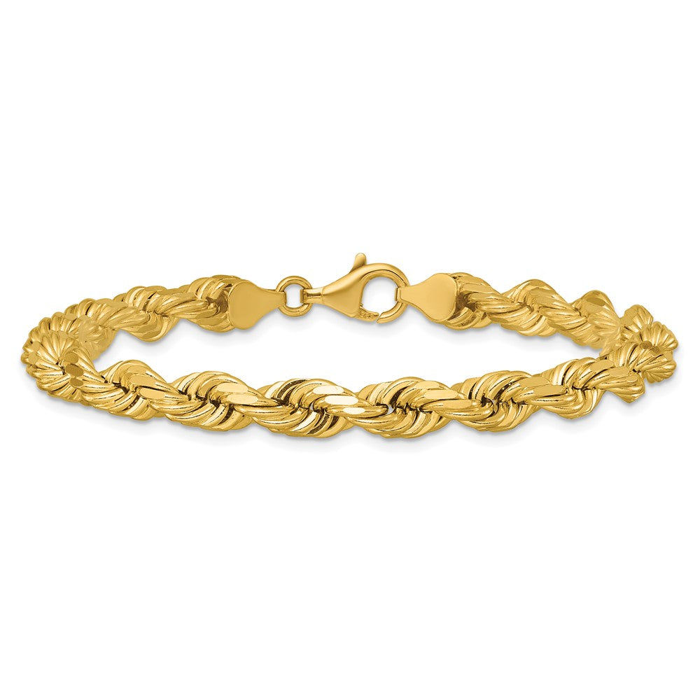 Gold (10K & 14K) Diamond-Cut Rope Chain — 6.5 mm