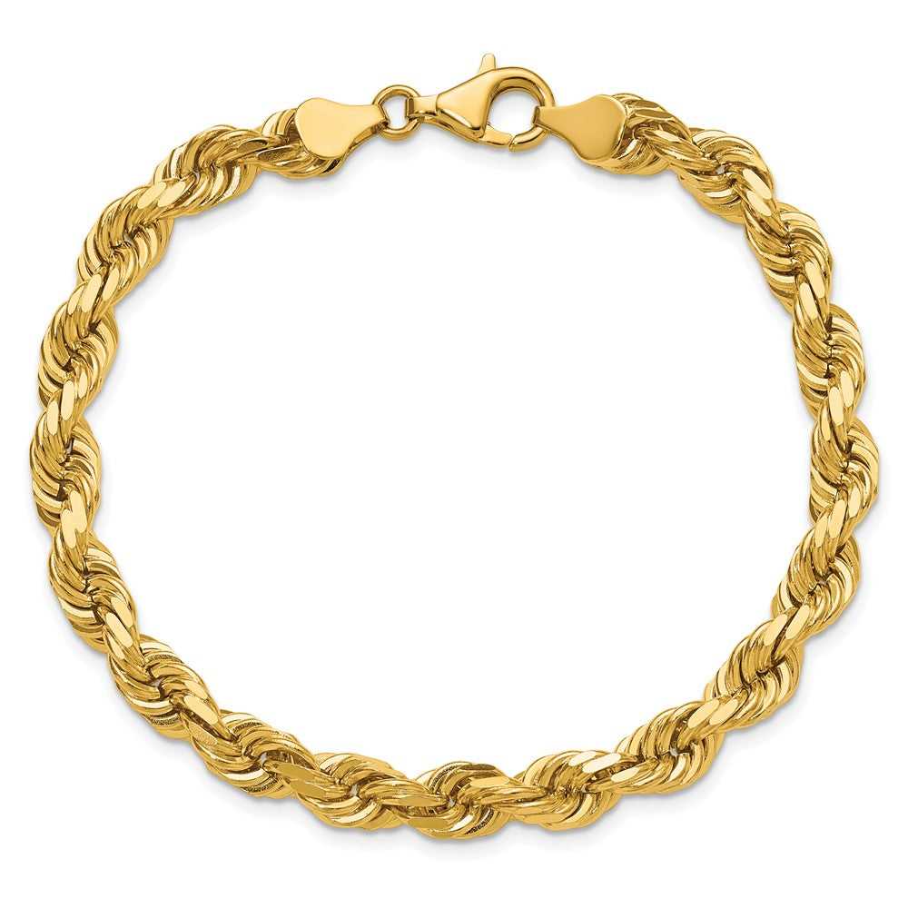 Gold (10K & 14K) Diamond-Cut Rope Chain — 6.5 mm