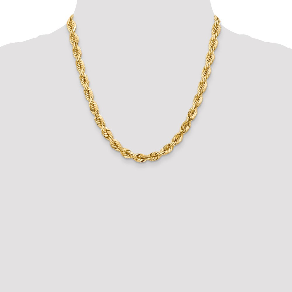 Gold (10K & 14K) Diamond-Cut Rope Chain — 7 mm