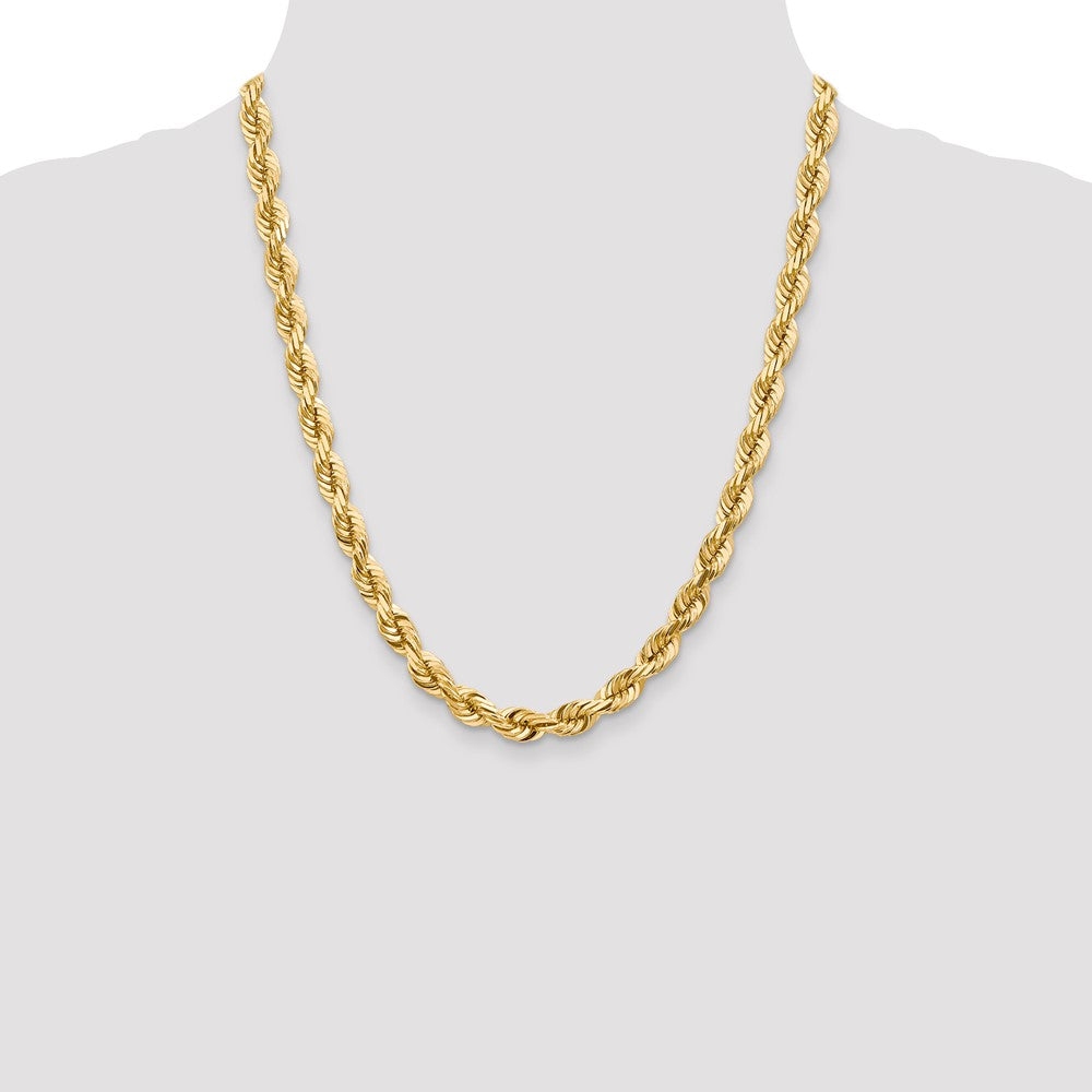 Gold (10K & 14K) Diamond-Cut Rope Chain — 7 mm