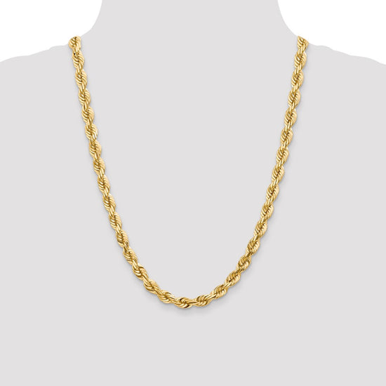 Gold (10K & 14K) Diamond-Cut Rope Chain — 7 mm