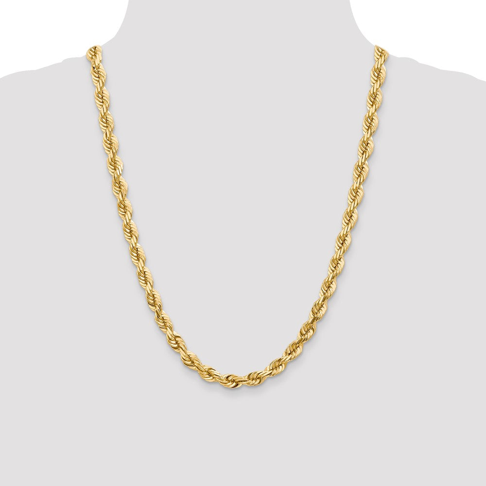 Gold (10K & 14K) Diamond-Cut Rope Chain — 7 mm