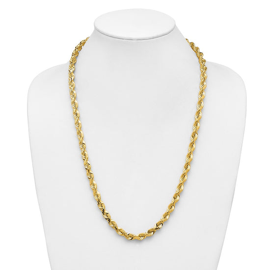 Gold (10K & 14K) Diamond-Cut Rope Chain — 7 mm