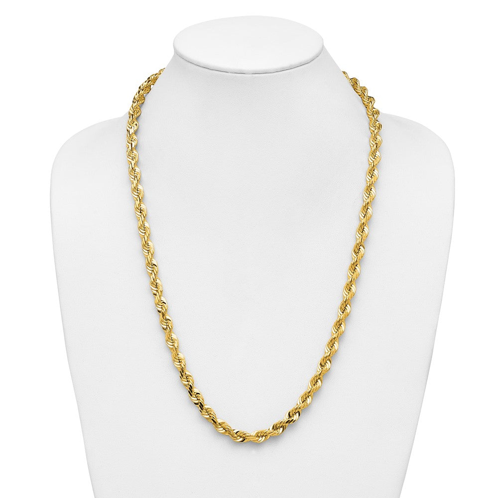 Gold (10K & 14K) Diamond-Cut Rope Chain — 7 mm
