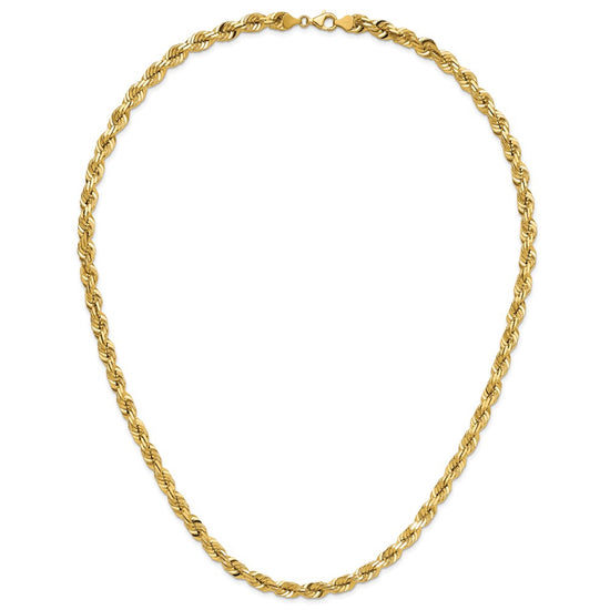 Gold (10K & 14K) Diamond-Cut Rope Chain — 7 mm