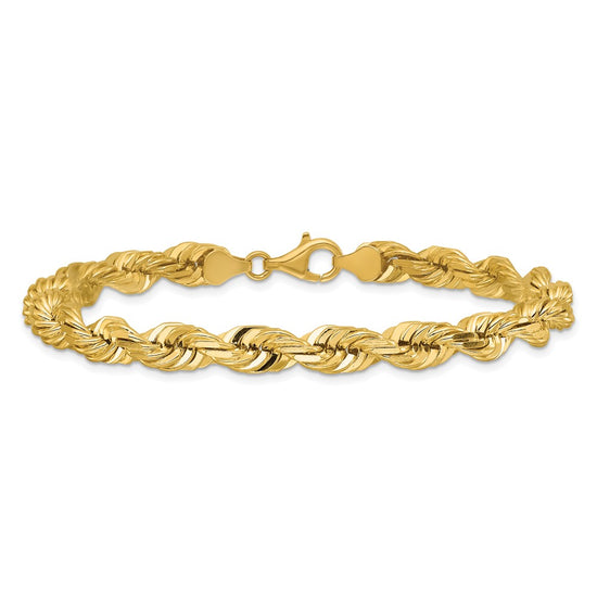 Gold (10K & 14K) Diamond-Cut Rope Chain — 7 mm