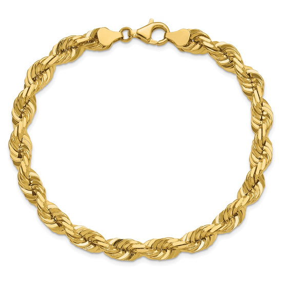 Gold (10K & 14K) Diamond-Cut Rope Chain — 7 mm