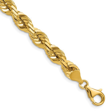 Gold (10K & 14K) Diamond-Cut Rope Chain — 7 mm
