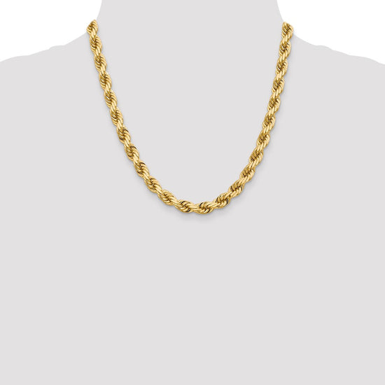 Gold (10K & 14K) Diamond-Cut Rope Chain — 8 mm