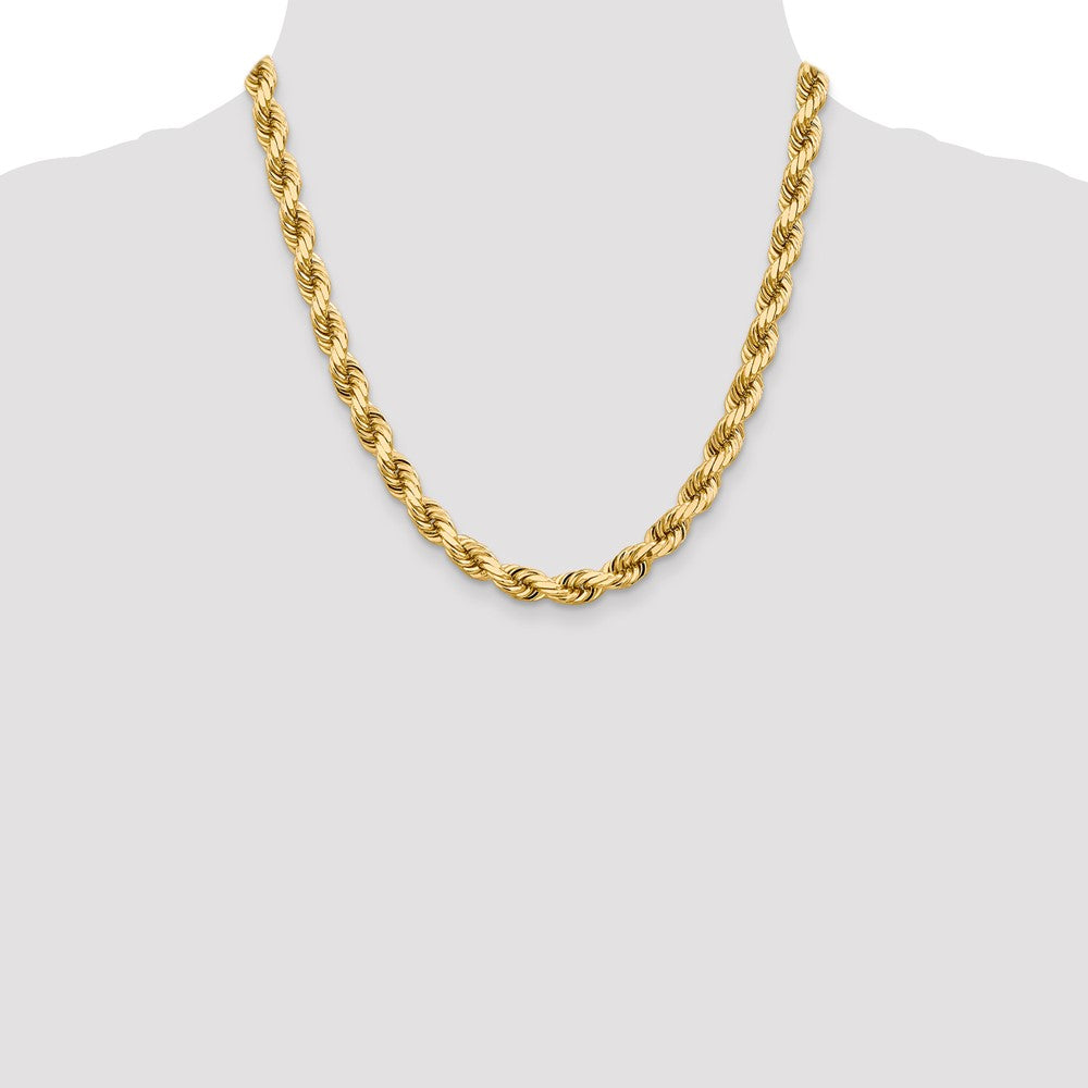Gold (10K & 14K) Diamond-Cut Rope Chain — 8 mm