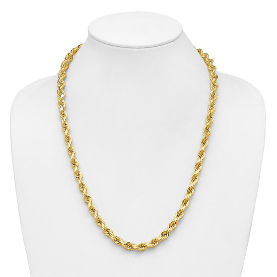 Gold (10K & 14K) Diamond-Cut Rope Chain — 8 mm