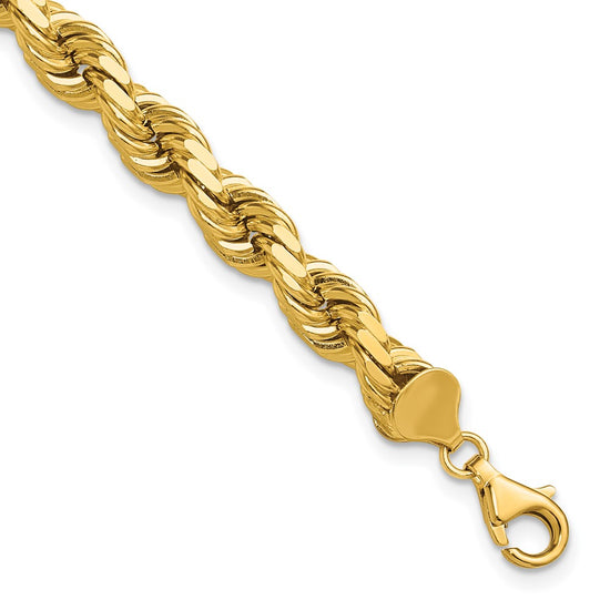 Gold (10K & 14K) Diamond-Cut Rope Chain — 8 mm