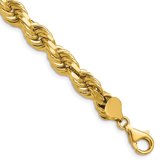 Gold (10K & 14K) Diamond-Cut Rope Chain — 8 mm